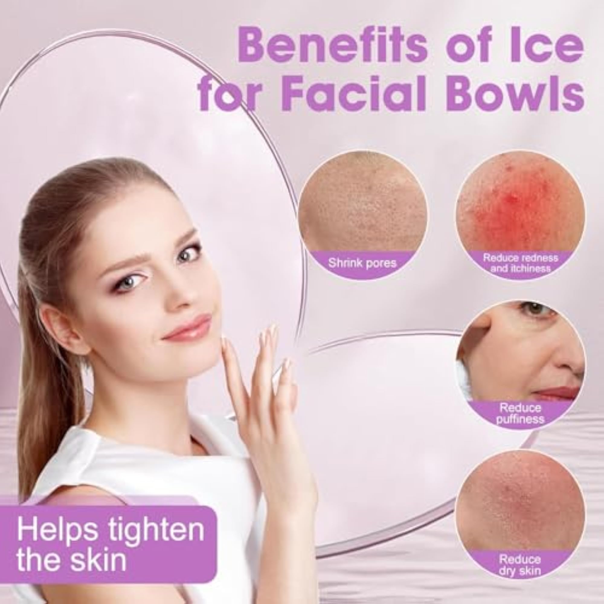 Silicone Collapsible Face Bowl with Built-in Ice Tray, Modern Style